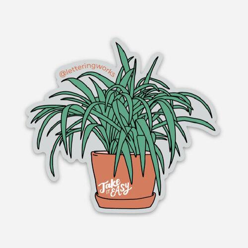 Take It Easy Plant Sticker
